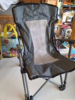 Front view of folding child camp chair