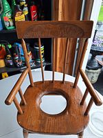 Wooden potty chair overall view