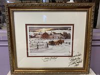 Full view of framed signed print