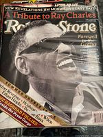 Ray Charles tribute Rolling Stone issue in plastic wrap