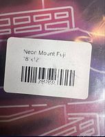 Barcode label showing product name "Neon Mount Fuji 18" x 12"