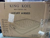 Carton showing King Koil Luxury Airbed illustration and queen size details