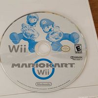 Close-up of Mario Kart Wii disc