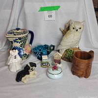 Group view of all nine items in the lot