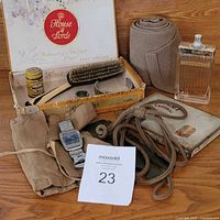 All items grouped on wooden surface