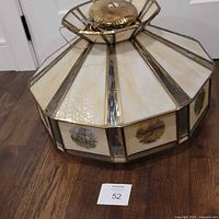 Full view of octagonal stained glass ceiling light