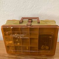 Plano Magnum amber plastic double-sided case front view
