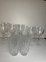 Front view showing goblets and tumblers