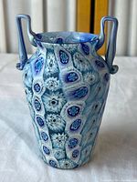 Front view showing millefiori pattern and handles