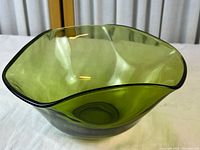 Top view showing folded tricorner rim and translucent green color