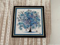 Front view of framed diamond painting showing entire artwork and frame