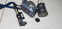 Sony CCD-TRV328 camcorder, pump, collapsible lantern overview