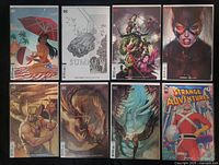 Eight bagged DC variant comics laid out 4×2