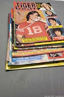 Stacked view of Tiger Beat magazines showing top issue with Lance Kerwin cover