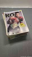 Stack of KO boxing magazines showing Mike Tyson cover
