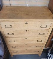 Full view of restored oak tall dresser