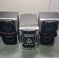 Full view of Sony main unit with two speakers