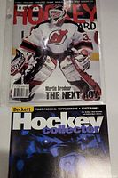 Two magazines: Beckett Hockey Card with Martin Brodeur and Beckett Hockey Collector