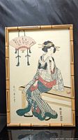 Front view of framed Japanese print