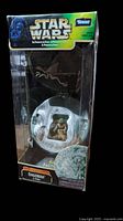 Front of Kenner Star Wars Dagobah & Yoda playset box, window shows planet sphere and Yoda figure