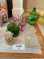 Group view of all coloured glass pieces