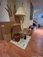 overview of all three lamps with shades