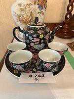 Full set: teapot with lid, four cups, plate