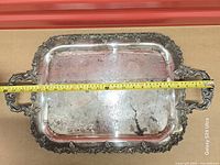 Top view showing full tray with measuring tape indicating length