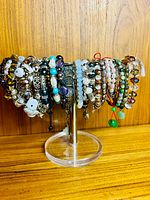 Full lot on display stand showing range of bracelets
