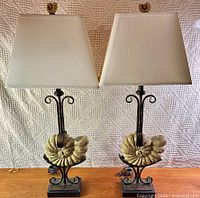 Full view of both lamps with shades