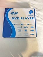 Front of retail box displaying model DVD-225 and supported formats