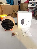 Heater, box, accessories, manual