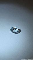 Light blue oval faceted aquamarine front view