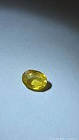 Top view of oval yellow sapphire