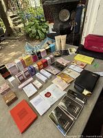 Wide view of entire assortment laid out on table