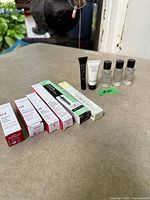 Group shot of all items laid out on table