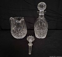 Pitcher, decanter with stopper, separate bottle stopper