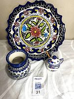 Group shot showing all three ceramic items together