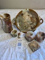 Group shot of all seven onyx items