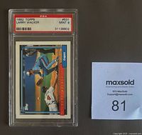 Front of PSA-slabbed 1992 Topps Larry Walker card showing player image and grade label
