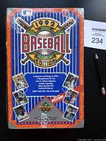 Front view of sealed 1992 Upper Deck Baseball Edition box