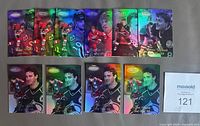 Front view of all ten holographic GR insert cards