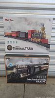 Both sealed train set boxes stacked front view