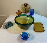 Overview of all items on white surface