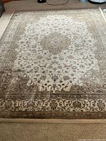 Full view of Persian-style area rug on floor
