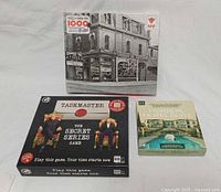 Front view of all three boxed items