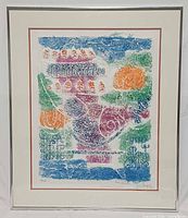 Framed Pierre Clerc signed lithograph full view