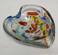 Top view showing heart shape and multicolour inclusions