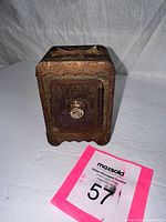 Front view showing embossed "Trust Bank" door and replacement hex bolt knob