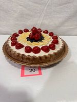 top view showing full pie design and strawberries